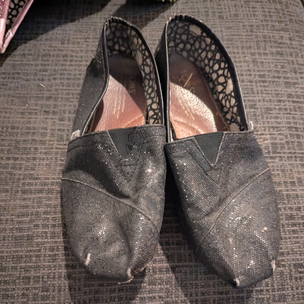 Toms Black Sparkle Women's shoes Size 9